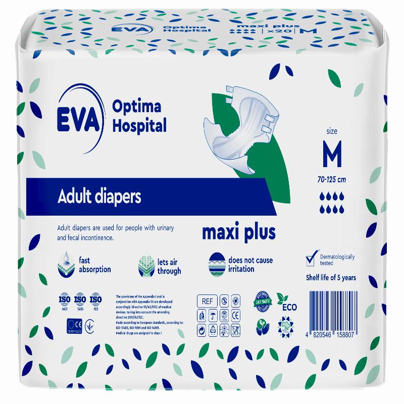Підгузки для дорослих EVA optima hospital maxi plus, розмір М
